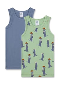 Sanetta - Unterhemd, 2er-Pack, für Kinder - 4294 JADE GREEN