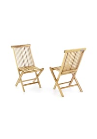 VCM. 2er Set Holzstuhl Gartenstuhl | Terrasse Stuhl klappbar | Teak Holz natur | Maße  B. 46x H. 89 xT. 62cm - VCM Nosala - Braun