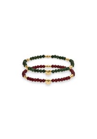 s.Oliver - Armband - Set aus zwei hochwertigen Perlenarmbändern mit Edelstahlelementen - gold