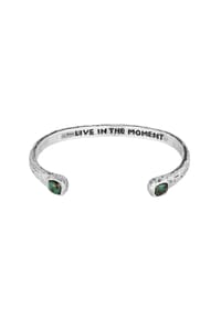 HAZE & GLORY - Armband Chrysokoll Türkis Edelstein Armreif - Turquoise Rock - Silber
