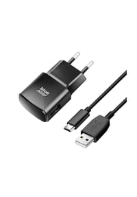 COFI - USB A Wandladegerät + USB A auf Micro USB Kabel 2A 10W in Schwarz - 