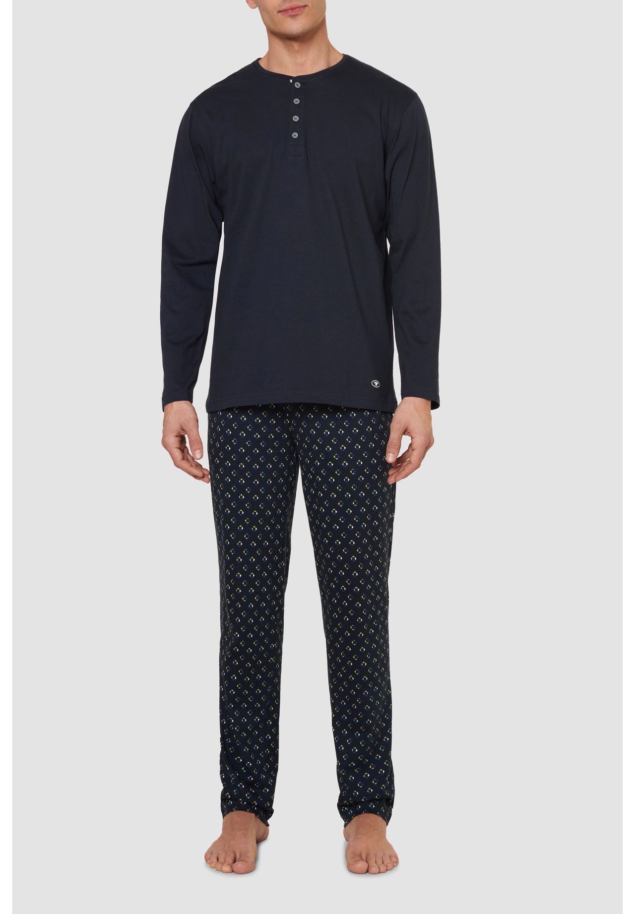 Tom Tailor Mix It Up! Loungewear-Oberteil, Henley-Ausschnitt, Baumwolle, FüR Herren, Blau, 52