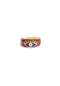 LES REINES - Eye of Grand Bazaar – Evil Eye Ring, 24K vergoldet - Gold