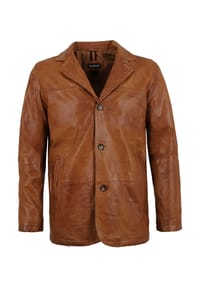 MADDOX - Herren Lederjacke Sakko Lammnappa cognac - cognac