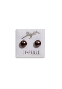 Adelia's - Damen Perlenschmuck 925 Silber Süsswasser Perlen Ohrstecker - anthrazit