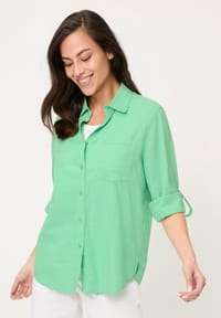 olsen - Bluse mit klassischem Hemdkragen - 30054 LIME YELLOW