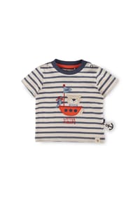 sigikid® - T-Shirt Ahoi Little Pirate ,  für Babys - Blau gestreift