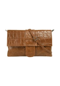 Cluty - Abendtasche Echt Leder, Made In Italy - cognac