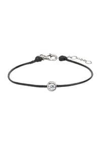 XENOX - Damen Armband, 925er Sterling Silber/ Leder - BICOLOR