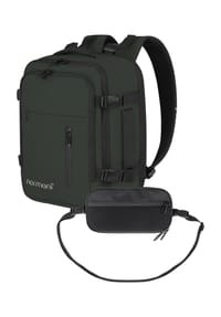 normani® - Erweiterbarer Handgepäck-Rucksack mit Reisepass Brusttasche - Beige