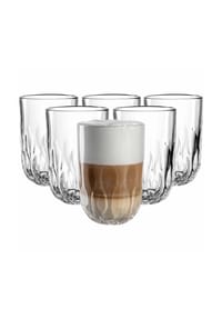 LEONARDO - Latte Macchiato Gläser (3) Gocce 390 ml 6er Set GOCCE - transparent