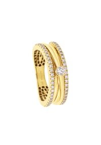 MONCARA - Damen Ring, 585er Gold, 49 Brillanten zus. ca. 0,50 Karat - Gelbgold