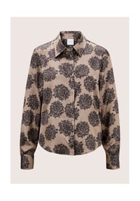 MADELEINE - Hemdbluse mit floralem Print - cappuccino / bleigrau