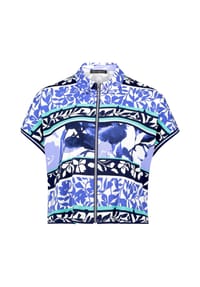 BETTY BARCLAY - Shirtjacke mit Rippenstruktur - Blau/Grün