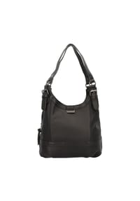 TOM TAILOR JUNA - Shopper "Juna", Kunstleder, Emblem, uni, für Damen  - schwarz