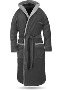 normani® - Unisex Baumwoll-Bademantel Rob - Grau/Hellgrau