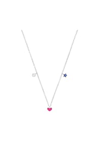 Prinzessin Lillifee - Kette mit Anhänger für Mädchen, Silber 925, Zirkonia | Herz und Stern - blau