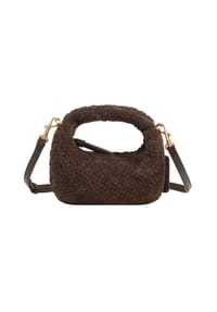 LES VISIONNAIRES Greta Micro weave - Greta Micro weave Handtasche Leder 20 cm - dark brown