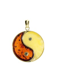 OSTSEE-SCHMUCK® - Anhänger , Yin & Yang , Gold 585/000 - gold