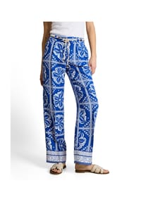 TOM TAILOR - Stoffhose, Bindegürtel, für Damen - 40261 BLUE FLOWER