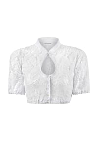 STOCKERPOINT - Dirndlbluse, florale Spitze, Schlüsselloch-Ausschnitt, für Damen - WEISS