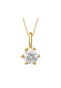 ONE ELEMENT Timeless Diamonds - Damen Schmuckset - Set mit Halskette 0.1 ct  Diamant-Brillant Anhänger aus 585 Gelbgold - gold