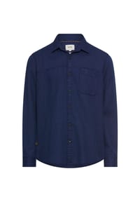 camel active - Langarmhemd aus reiner Baumwolle - Navyblau