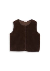 DENIM TOM TAILOR - Kunstfellweste, Rundhals, für Damen - 10332 OFF WHITE