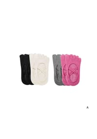MUNADUNA - 4er-Pack Yoga-Zehensocken mit Doppelkreuz Zehensocken,Anti-Rutsch,Elastisch - Bunt Mix
