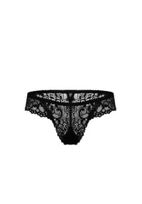less is a'mor - Mittelhoch geschnittener Spitzen-String Cassiopea - schwarz