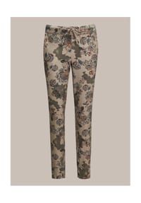 MADELEINE - Hose mit Blumenmuster - helltaupe / multicolor