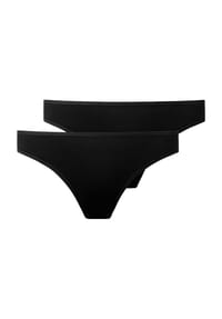 SNOCKS - Tanga, 2er-Pack, für Damen - 9 BLACK