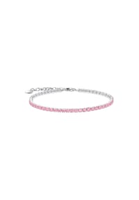Thomas Sabo - Tennisarmband mit pinkfarbenen Steinen - silberfarben
