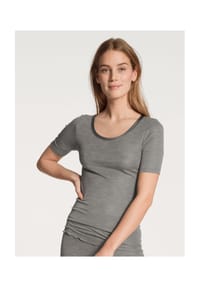 CALIDA - Damen Kurzarm-Shirt aus Wolle-Seide True Confidence - light ivory