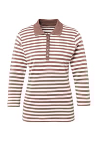 GALERIA - Poloshirt "Tilda", 3/4-Arm, Pima-Baumwolle, für Damen - BLACK-WHITE