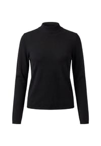 zero - Feinstrickpullover mit Stehkragen - Black Beauty