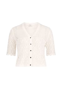 Vera Mont - Sommer-Strickjacke mit V-Ausschnitt - Bright Gardenia