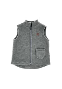 maximo® - GOTS MINI-Weste, Wollfleece  kbT, Jersey, Reißverschluss - braunmeliert