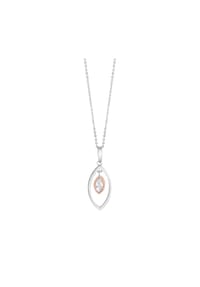 zeeme BASIC - Anhänger mit Kette 925/- Sterling Silber 1 Zirkonia - weiß