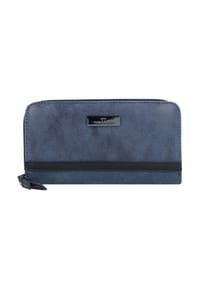 TOM TAILOR ELIN FLASH - Geldbörse, Kunstleder, Querformat, Label, Reißverschluss, für Damen - 50 BLAU