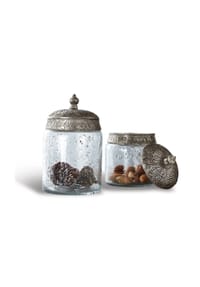 LOBERON Glasdose 2er Set Laurnena klar/silber - Dosen - klar/silber