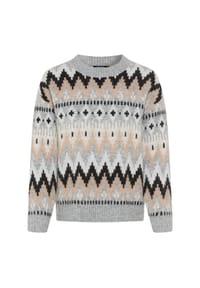 olsen - Pullover mit Panneaux-Dessin und überschnittener Schulter - Pearl Grey Melange