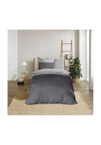 GALERIA home - Flanell-Bettwäsche - 95 ANTHRAZI/SILBER