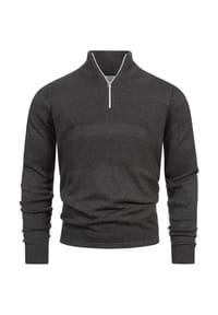 KRONSTADT - Strickpullover KSHannes Half-Zip - Charcoal Mix