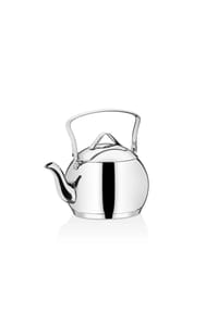 KORKMAZ - Tombik Teekessel aus 18/10-Edelstahl – Robust, Elegant & Praktisch - Silber 2 L