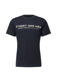 STREET ONE MEN - T-Shirt, Baumwolle, für Herren - 25936 BRIGHT WHITE
