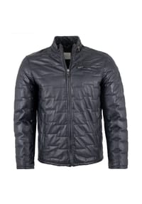 bugatti - Herren Lederjacke Steppjacke Lammnappa navy - navy