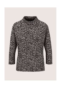 MADELEINE - Gemustertes Sweatshirt mit Stehkragen - silbergrau / schwarz