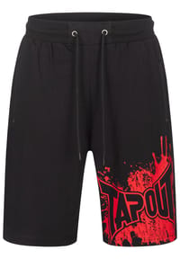 TAPOUT® - Herren Shorts normale Passform BLASHED - Black/Red