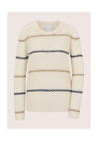 MADELEINE - Kaschmir-Pullover mit Seide - wollweiß / kitt / marine